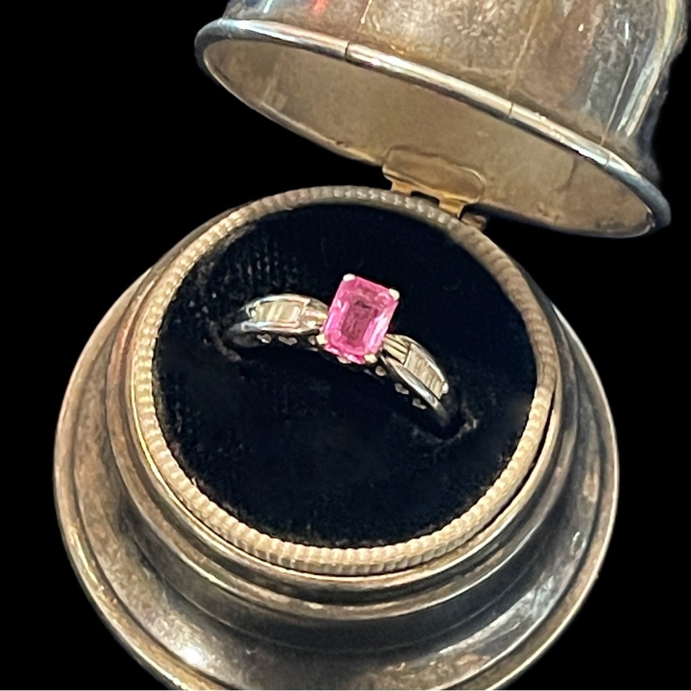 ✨Elegant 14k Solid Gold with Pink Sapphire and Diamonds